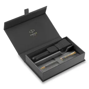Parker Sonnet Deluxe Silber Chiselled GT Kugelschreiber, Geschenkset mit Lederetui