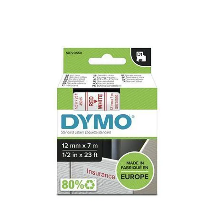 Hauptbild des Produkts Páska, 12 mm x 7 m, DYMO "D1", bílá-červená