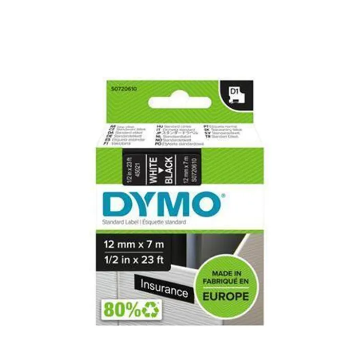 Hauptbild des Produkts Páska, 12 mm x 7 m, DYMO "D1", černá-bílá