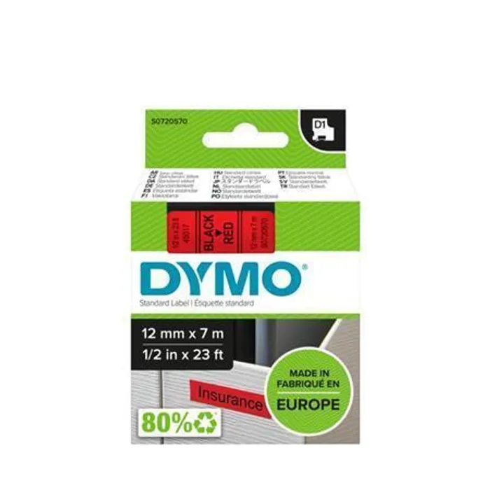 Hauptbild des Produkts Páska, 12 mm x 7 m, DYMO "D1", červená-černá
