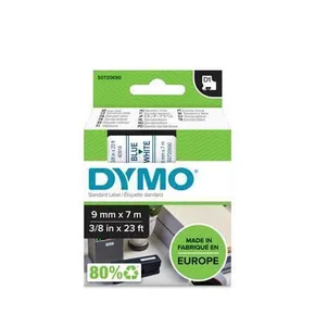 Klebeband, 9 mm x 7 m, DYMO „D1“, weiß-blau