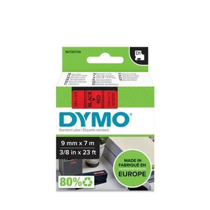Hauptbild des Produkts Páska, 9 mm x 7 m, DYMO "D1", červená-černá