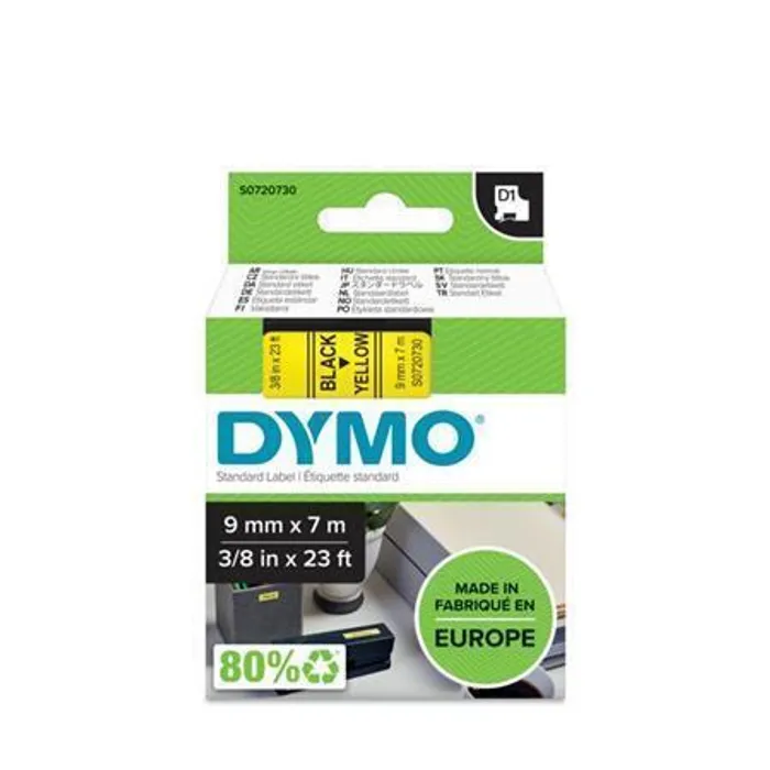 Hauptbild des Produkts Páska, 9 mm x 7 m, DYMO "D1", žlutá-černá