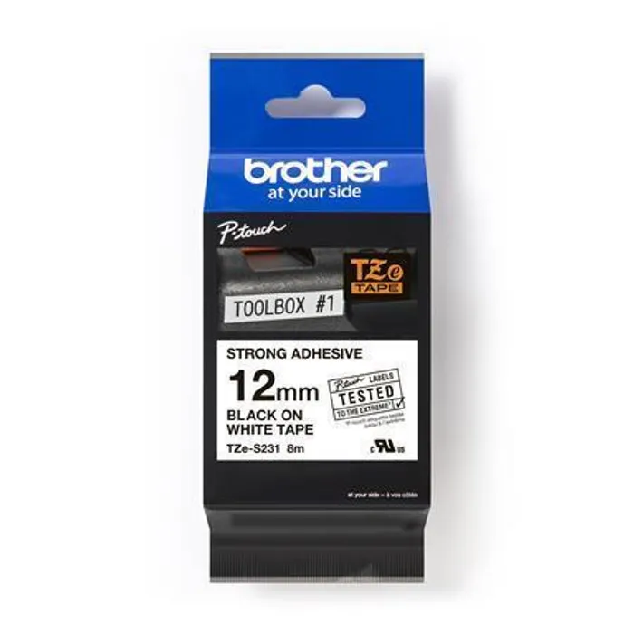 Hauptbild des Produkts Páska, pevná, 12 mm x 8 m, BROTHER, bílá-černá