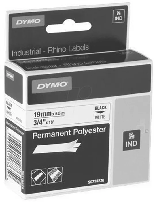 Hauptbild des Produkts Páska, polyester, 19 mm x 5,5m, DYMO "ID1", bílá-černá