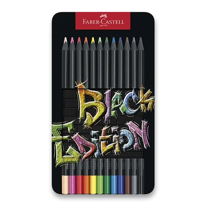 Hauptbild des Produkts Pastelka Black Edition, plechová krabička 12 ks Faber-Castell 116413