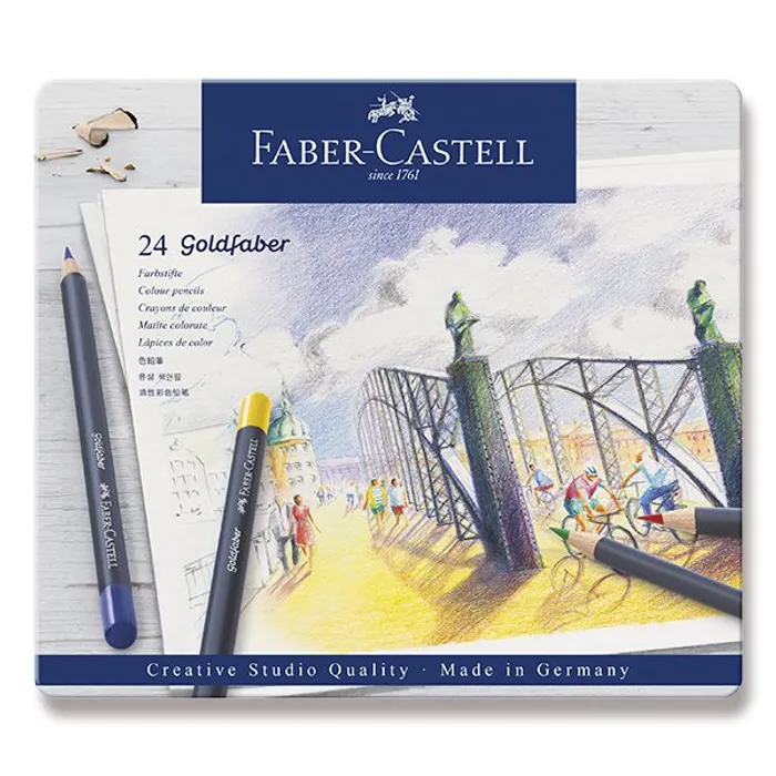 Hauptbild des Produkts Pastelka Faber-Castell 114724 Goldfaber, plechová krabička 24 ks