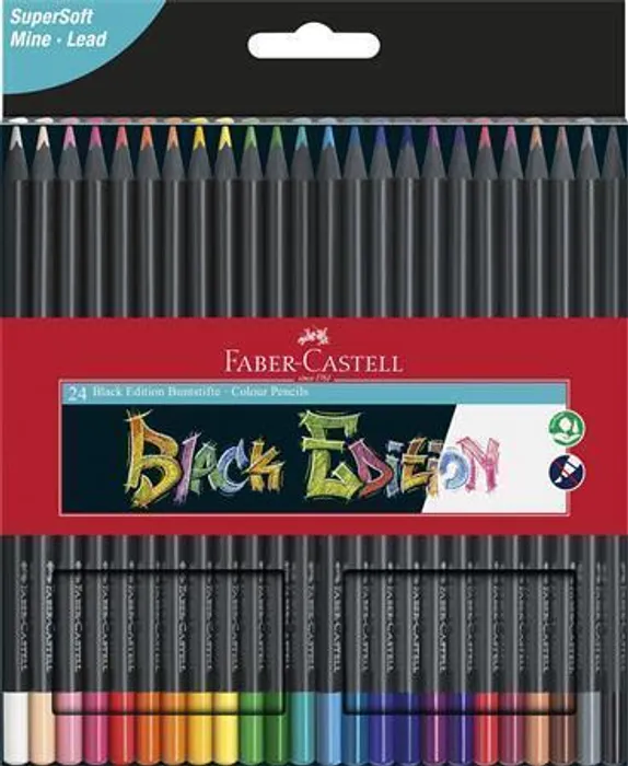 Hauptbild des Produkts Pastelka Faber-Castell 116424 Black Edition, papírová krabička 24 ks