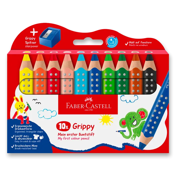 Hauptbild des Produkts Pastelka Faber-Castell Grippy - 10 barev, ořezávátko