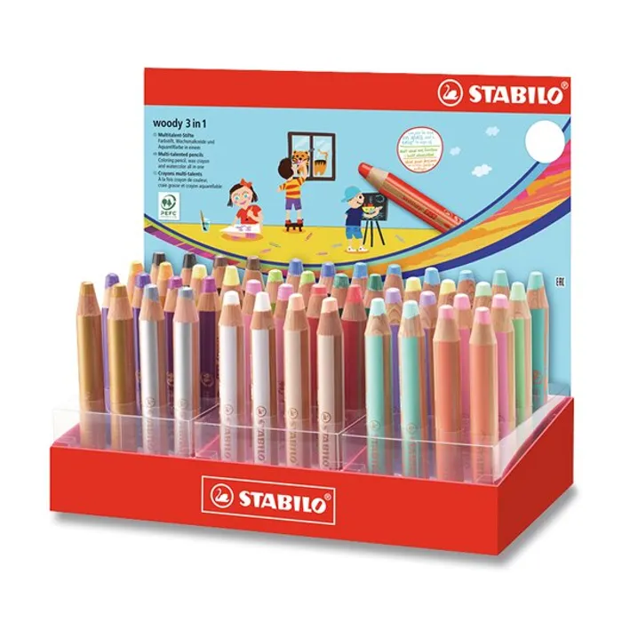 Hauptbild des Produkts Pastelka Stabilo Woody 3 in 1 stojánek, 48 ks