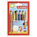 Buntstift, Füllfederhalter und Wachsstift in einem STABILO woody 3 in 1 – 6-teiliges Set
