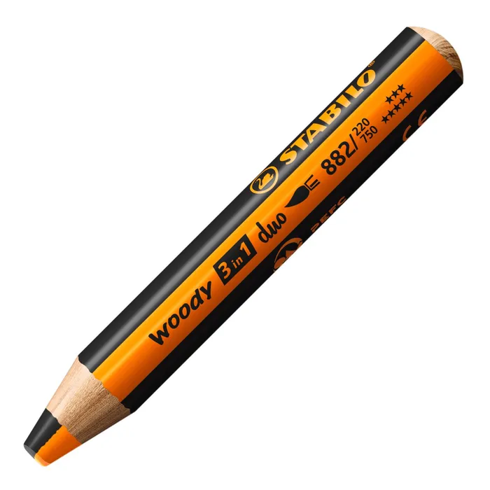 Hauptbild des Produkts Pastelka, vodovka & voskovka v jednom STABILO woody 3 in 1 duo - oranžová/černá