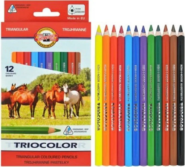 Hauptbild des Produkts Pastelky 3142 trojhranné 12ks Triocolor středně silné