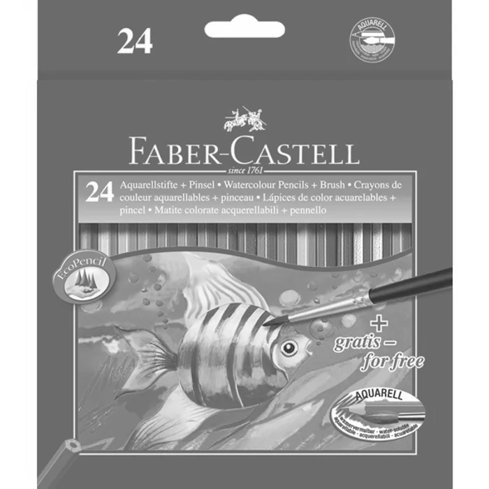 Hauptbild des Produkts Pastelky Akvarelové pap.krabička 24ks + štěteček Faber Castell 114425