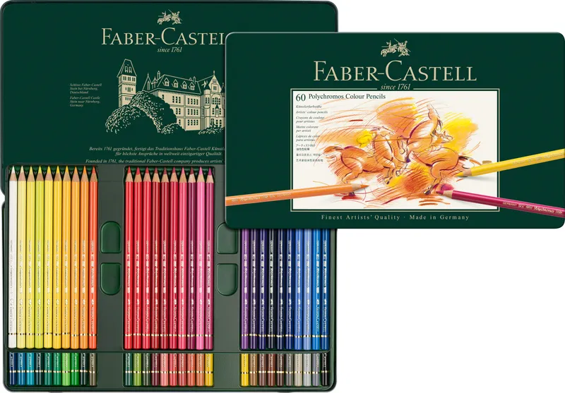 Hauptbild des Produkts Pastelky Faber-Castell 110060 Polychromos plechová krabička, 60 barev