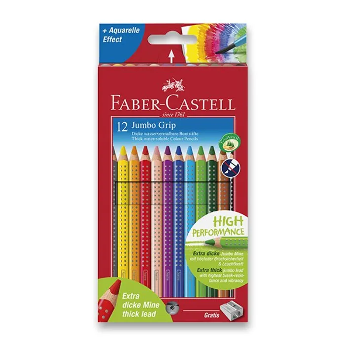 Hauptbild des Produkts Pastelky Faber-Castell 110912 Colour Grip Jumbo 12 barev