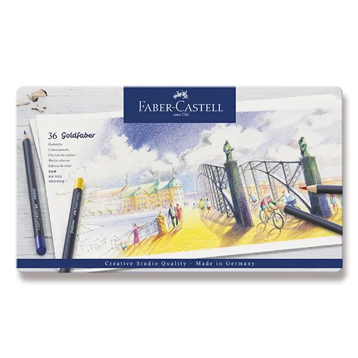 Hauptbild des Produkts Pastelky Faber-Castell 114736 Goldfaber plechová krabička, 36 barev