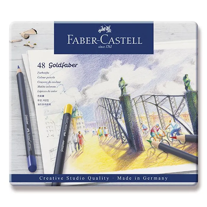 Hauptbild des Produkts Pastelky Faber-Castell 114748 Goldfaber plechová krabička, 48 barev