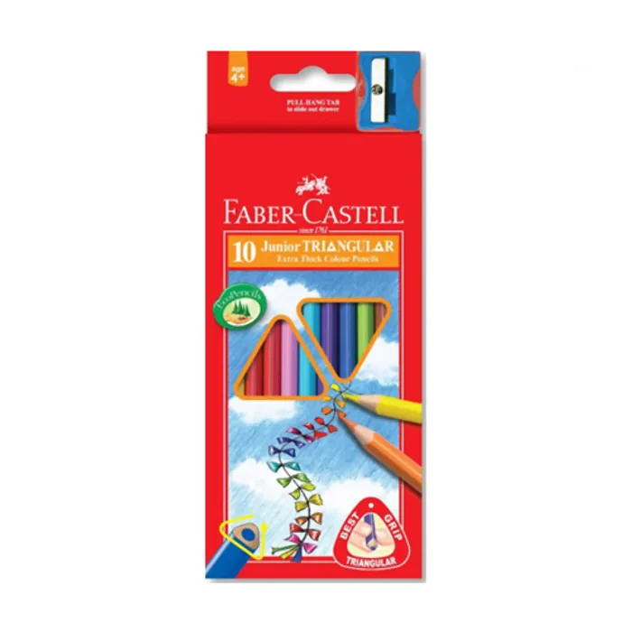 Hauptbild des Produkts Pastelky Faber-Castell 116510 Junior Triangular 10 barev + ořezávátko
