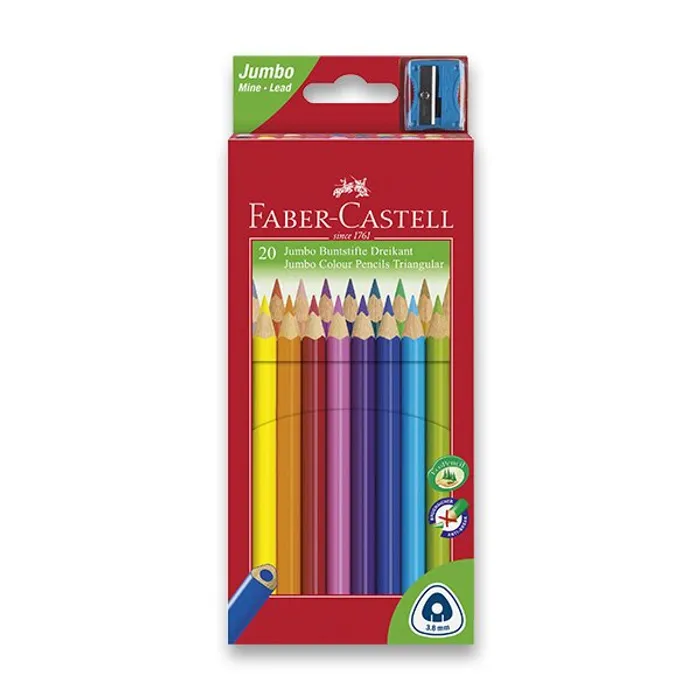 Hauptbild des Produkts Pastelky Faber-Castell 116520 Junior Triangular 20 barev + ořezávátko