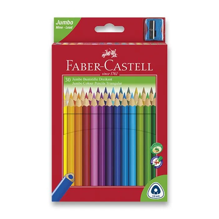 Hauptbild des Produkts Pastelky Faber-Castell 116530 Junior Triangular 30 barev + ořezávátko