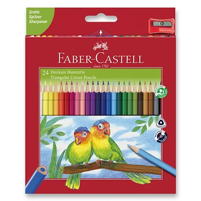 Hauptbild des Produkts Pastelky Faber-Castell 120524 trojhranné 24 barev + ořezávátko