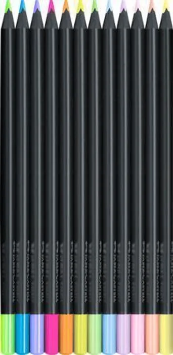 Hauptbild des Produkts Pastelky Faber-Castell Black Edition neon, pastel, 12 barev