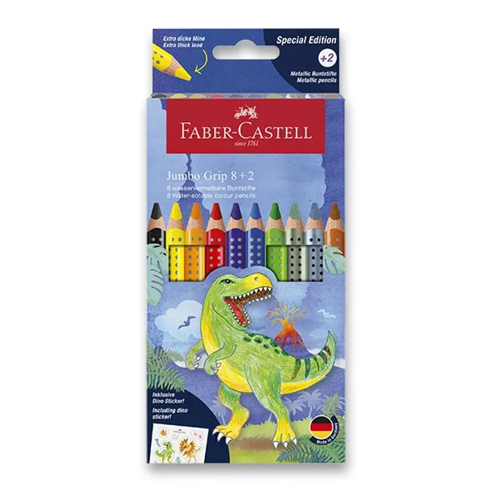 Hauptbild des Produkts Pastelky Faber-Castell Colour Grip Jumbo Dinosaurus 10 barev