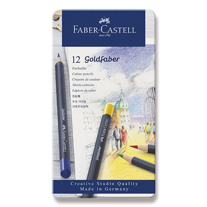 Hauptbild des Produkts Pastelky Faber-Castell Goldfaber plechová krabička, 12 barev