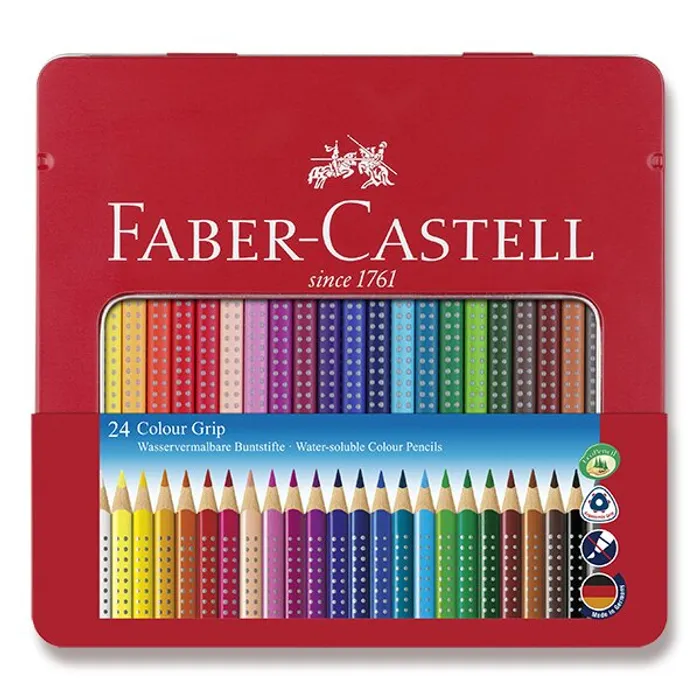 Hauptbild des Produkts Pastelky Faber-Castell Grip 2001 plechová krabička, 24 barev