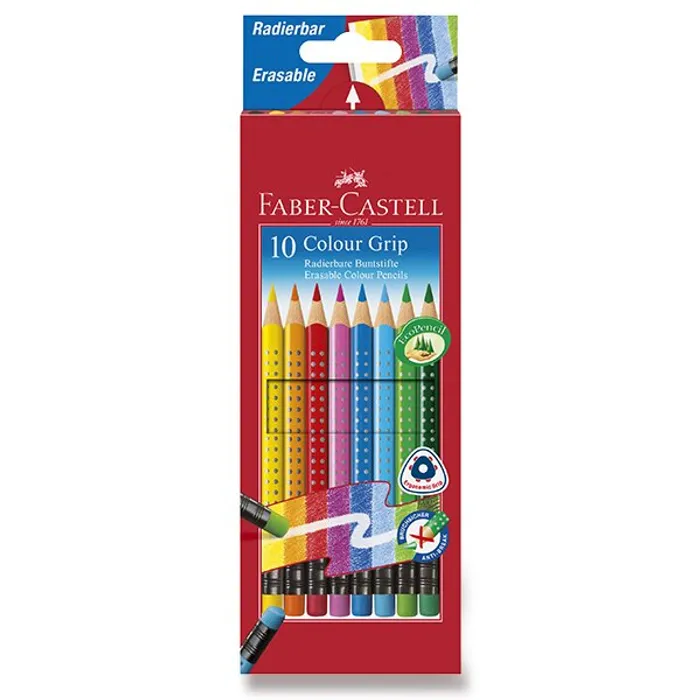 Hauptbild des Produkts Pastelky Faber-Castell Grip 2001 s barevnou pryží 10 barev