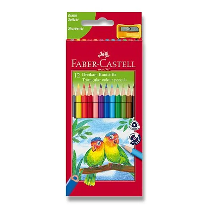 Hauptbild des Produkts Pastelky Faber-Castell trojhranné 12 barev + ořezávátko