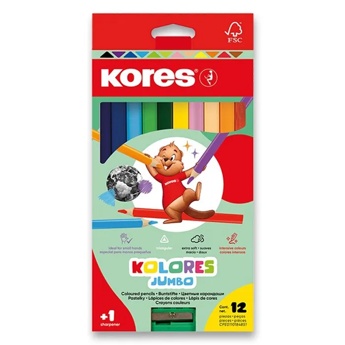 Hauptbild des Produkts Pastelky Kores Kolores Jumbo 12 barev