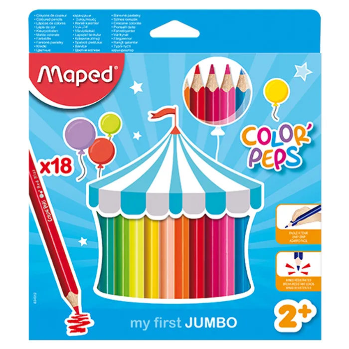 Hauptbild des Produkts Pastelky Maped Color´Peps Jumbo, 18 barev
