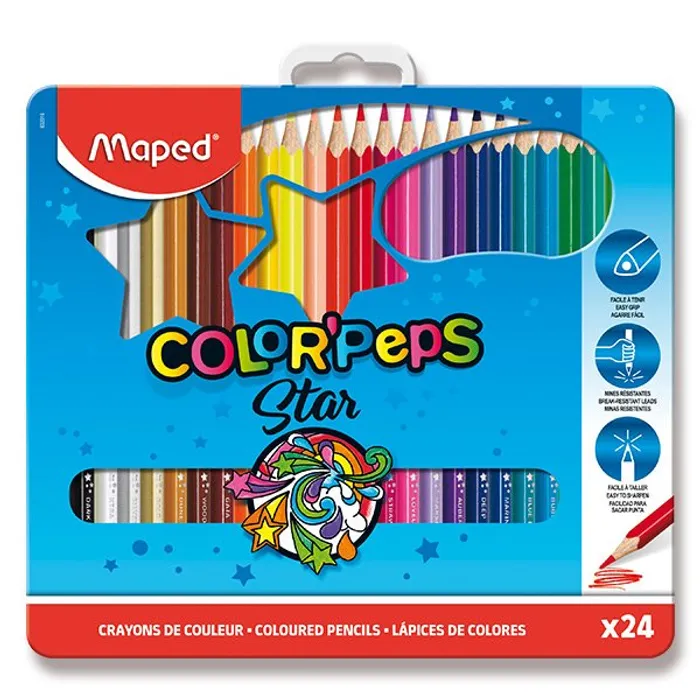 Hauptbild des Produkts Pastelky Maped Color´Peps Metal Box, 24 barev