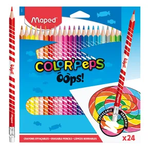 Maped Color'Peps Oops Buntstifte mit Gummi, 24 Farben