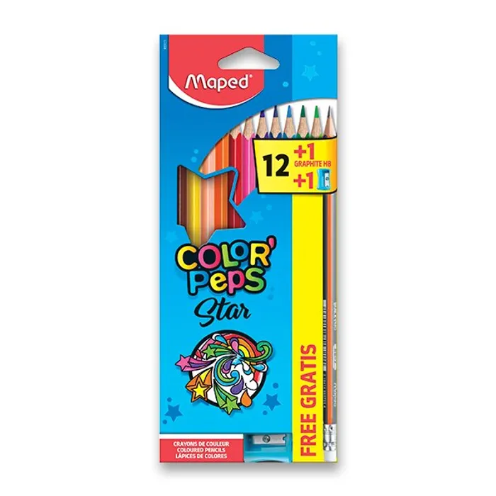 Hauptbild des Produkts Pastelky Maped Color'Peps 12 barev + ořezávátko a grafitová tužka