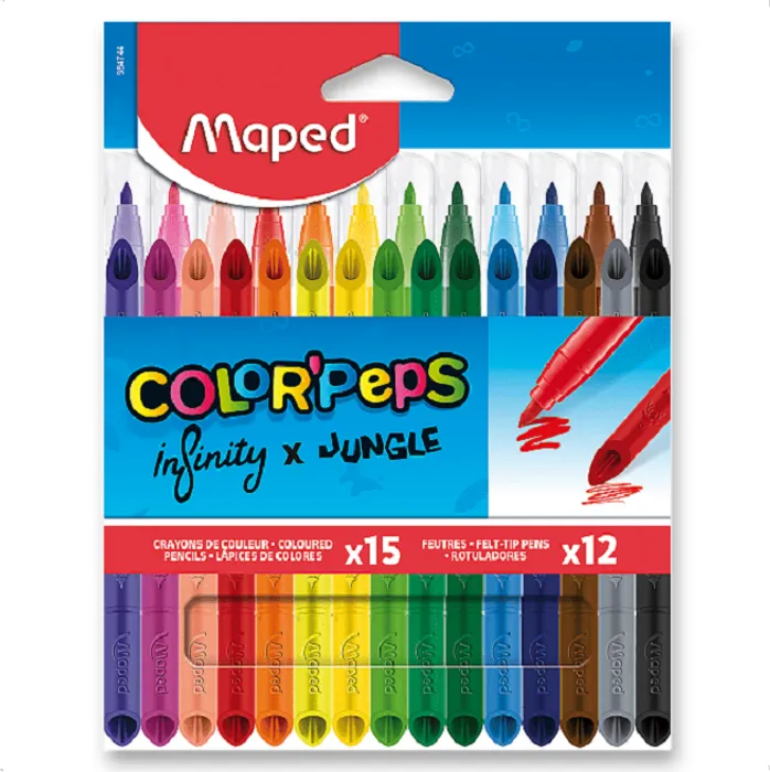 Hauptbild des Produkts Pastelky Maped Infinity 15 ks + 12 ks fixů Jungle