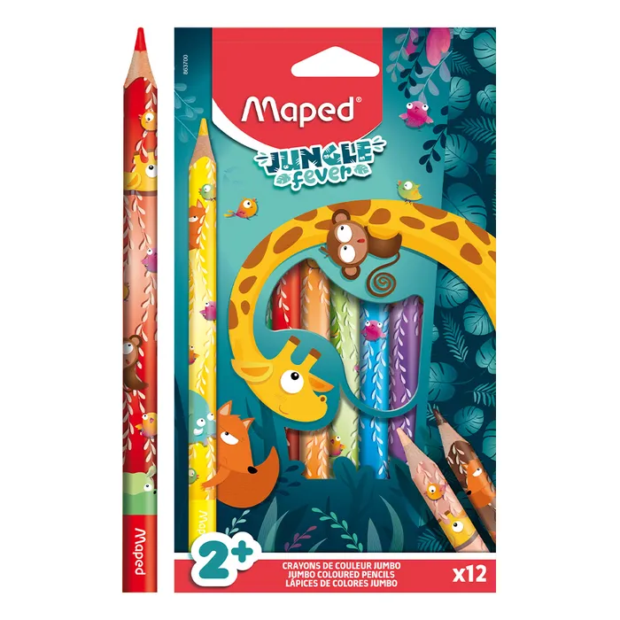 Hauptbild des Produkts Pastelky Maped Jumbo Jungle Fever 12 barev, trojhranné