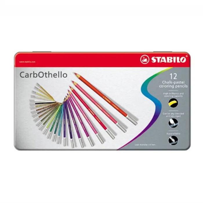 Hauptbild des Produkts Pastelové křídy STABILO CarbOthello - ARTY+, 12 ks sada v plechu