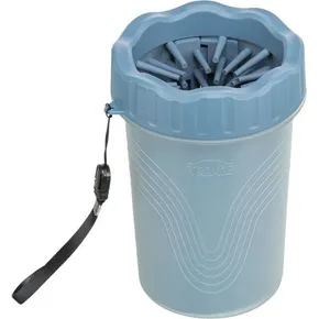 PFOTENREINIGER - Becher zum Reinigen der Pfoten, Silikon/Kunststoff, blau M-L
