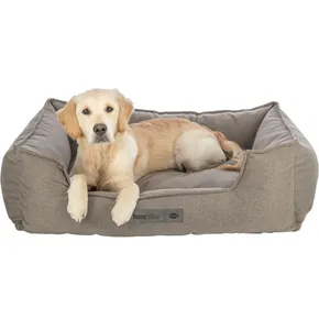 Pelech GANO, obdélníkový s polštářovým okrajem, tkanina, šedobéžová80 x 65 cm