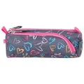 Federmäppchen "Dobby Gray Hearts", grau-rosa, Reißverschluss, PULSE