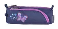 Federmäppchen "Music Jeans Flower", grau-rosa, Reißverschluss, PULSE
