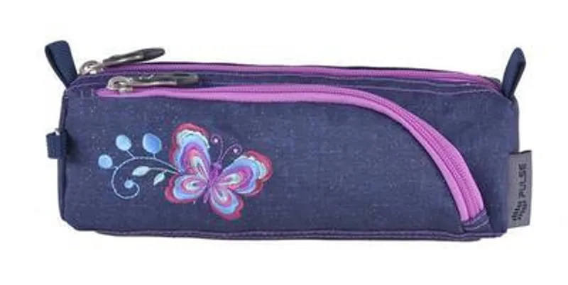 Hauptbild des Produkts Penál "Music Jeans Flower", šedá-růžová, zip, PULSE