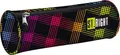 Federmäppchen "Neon Squares", rund, mit Reißverschluss, schwarz, STRIGHT
