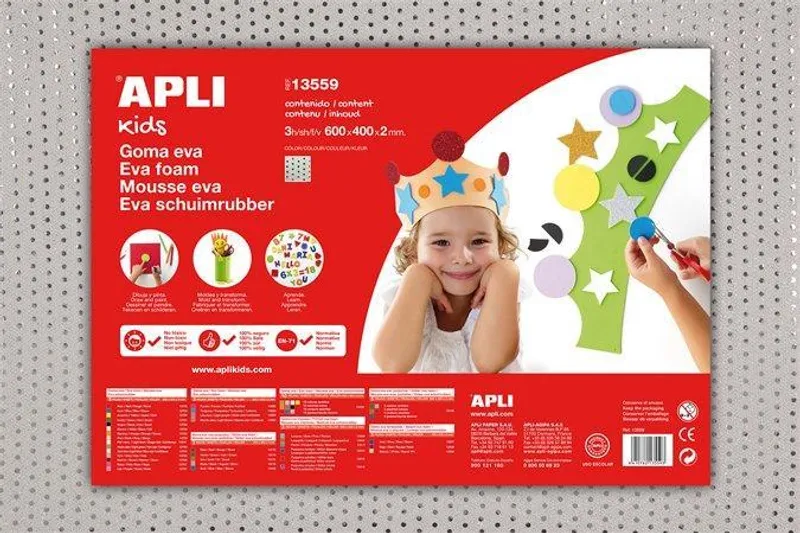 Hauptbild des Produkts Pěnová guma "Eva sheets", stříbrná se třpytícimi tečkami, 400x600 mm, APLI