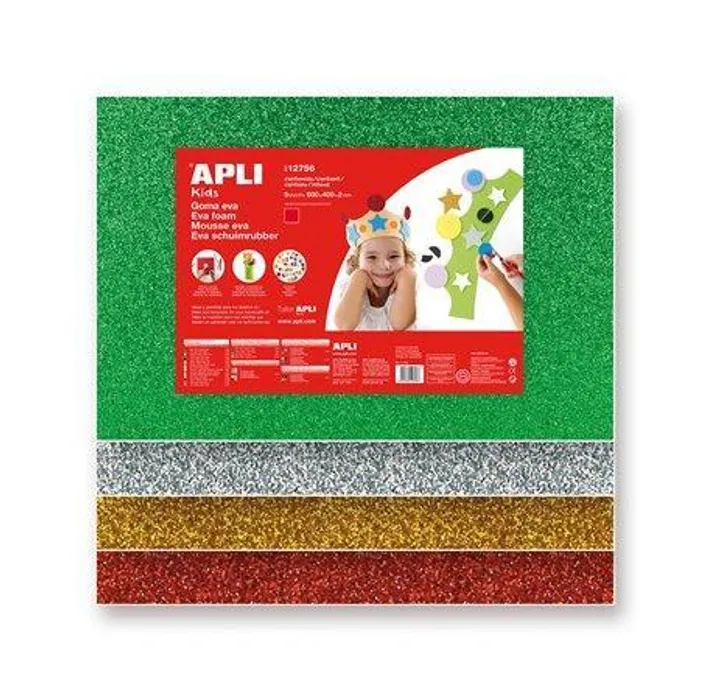Hauptbild des Produkts Pěnová guma "Eva sheets", zelená, třpytivá, 400x600 mm, APLI