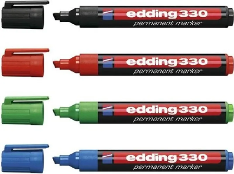 Hauptbild des Produkts Permanentní popisovač "ED 330", mix barev, 1-5mm, klínový hrot, EDDING