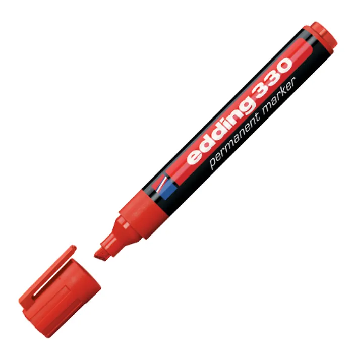 Hauptbild des Produkts Permanentní popisovač "ED 330", červená, 1-5mm, klínový hrot, EDDING